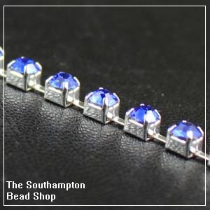 rhinestone trimming-Sapphire 3.5mm 50cm